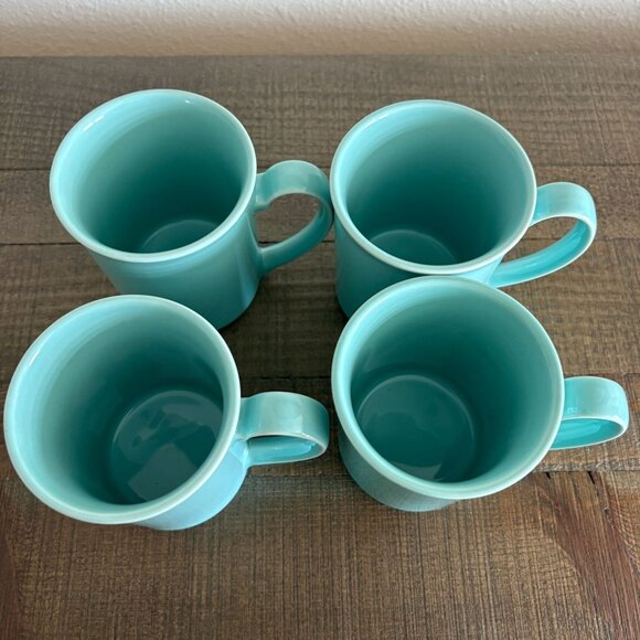 Vintage Corning Aqua Teal Green Blue Coffee Mug Set of 4 Cups - Picture 3 of 7